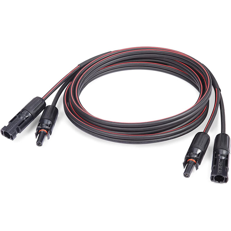 Cable solar doble de calibre 10 reforzado con envoltura retráctil de 30 pies