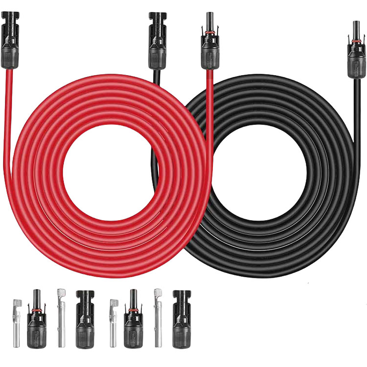 Cable de extensión solar 30 pies 10 AWG 6 mm2 Cable de cable de enerxía solar